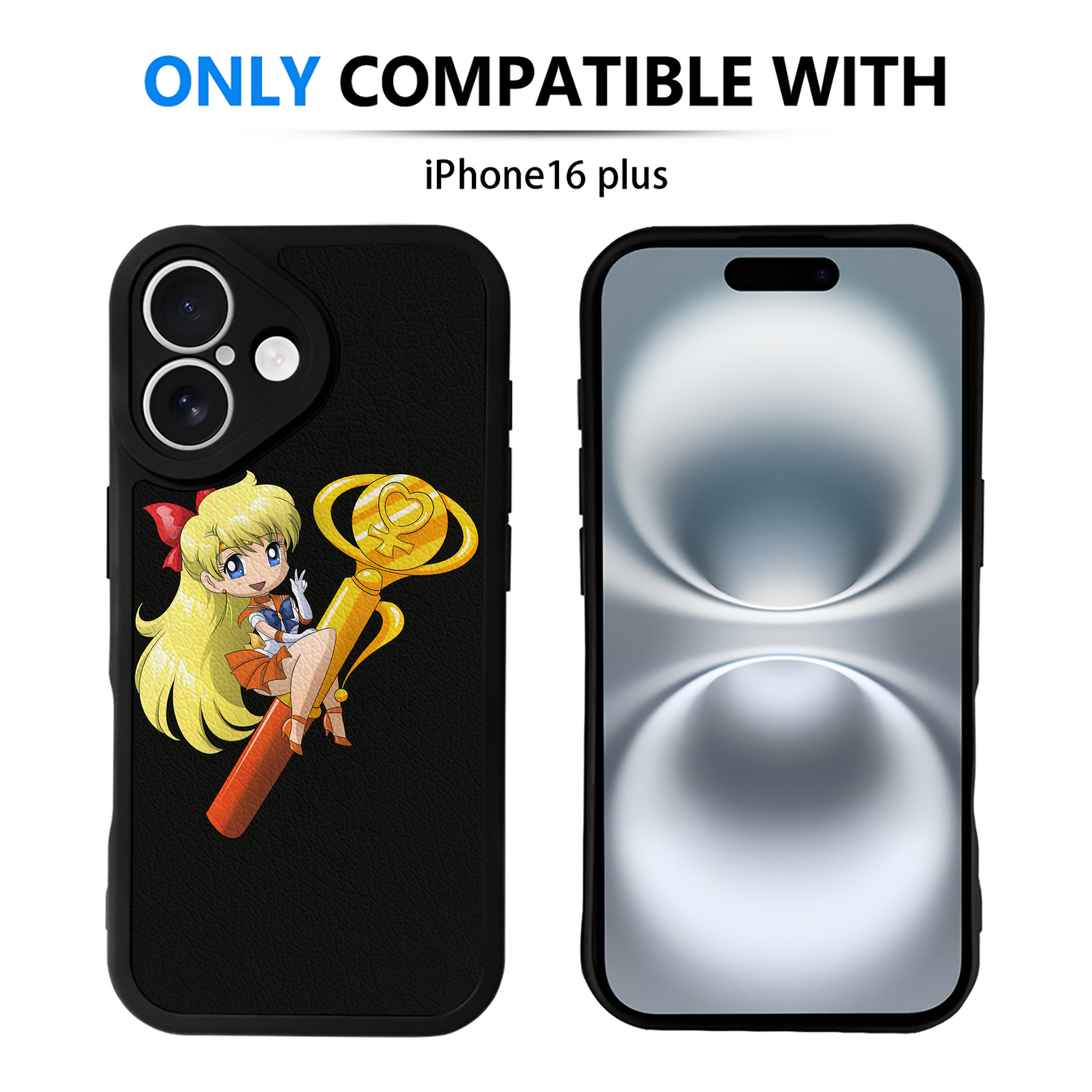 （画像用） 美少女戦士セーラームーン 愛野 美奈子 あいの みなこ Sailor Moon Aino Minako 【iPhone 16シリーズ対応】シリコンスマホケース（レザー調） 材質：シリコン
